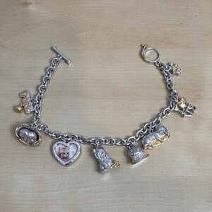 Charming Two-Tone Cat Mom Bracelet